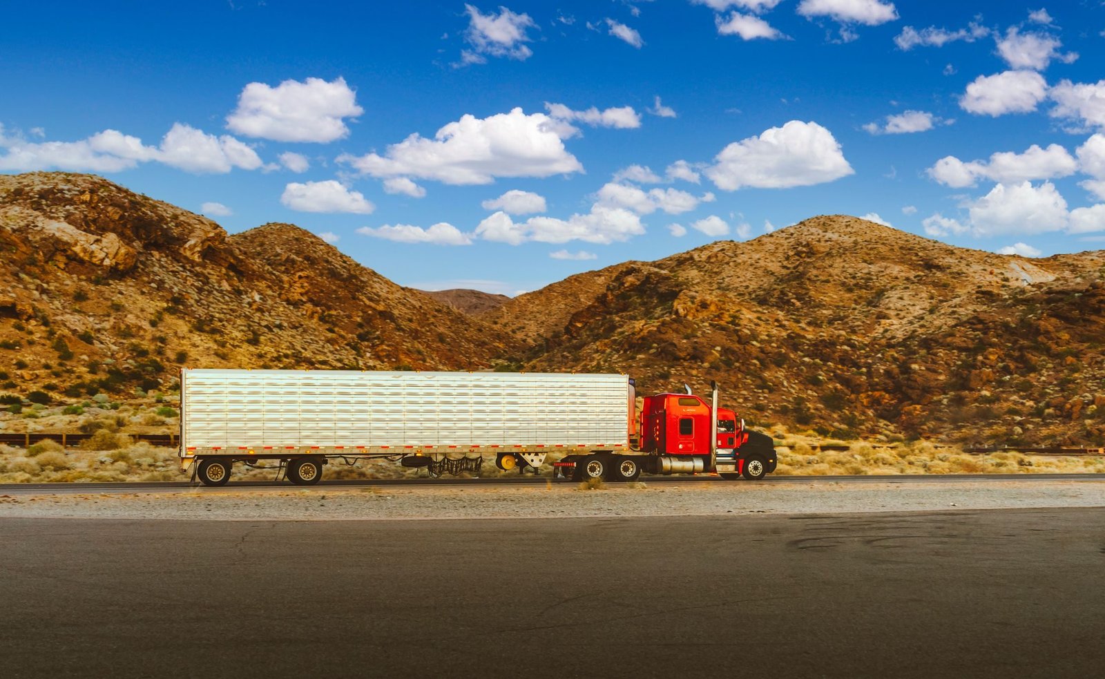Semi truck traveling on a highway